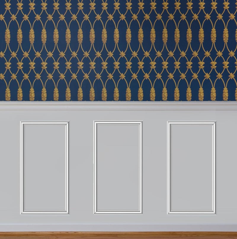 COUKIU Pre-Cut 3 Set Peel and Stick Wall Molding Trim Kit, 12" x24" Premade Wainscoting Panels, Self Adhesive Moulding Panel for Interior Walls Picture Frame - Image 1